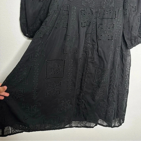 Johnny Was Black Ella Square Neck Mini Dress - Picture 12 of 12